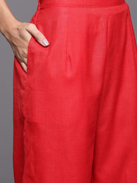 INDO ERA Women's Solid Cotton Blend Straight Kurta Palazzo With Dupatta Set