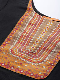 INDO ERA Women's Solid Cotton Blend Straight Kurta Palazzo With Dupatta Set