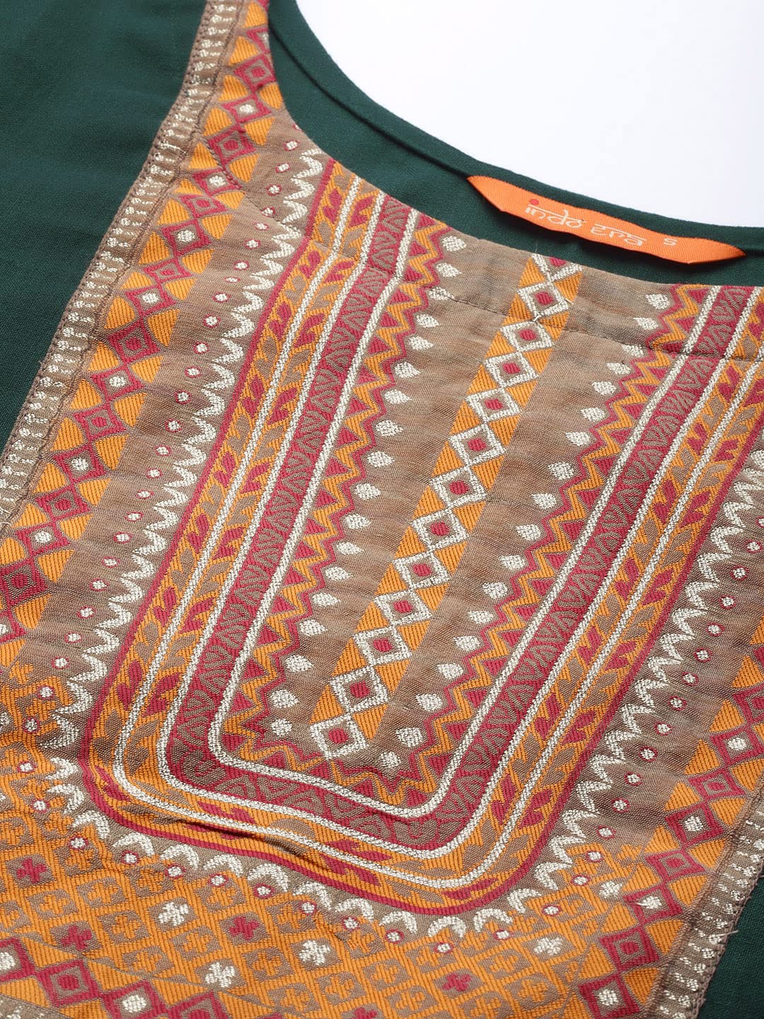 INDO ERA Women's Solid Cotton Blend Straight Kurta Palazzo With Dupatta Set