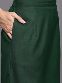 INDO ERA Women's Solid Cotton Blend Straight Kurta Palazzo With Dupatta Set