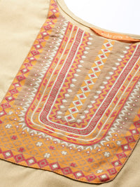 INDO ERA Women's Solid Cotton Blend Straight Kurta Palazzo With Dupatta Set