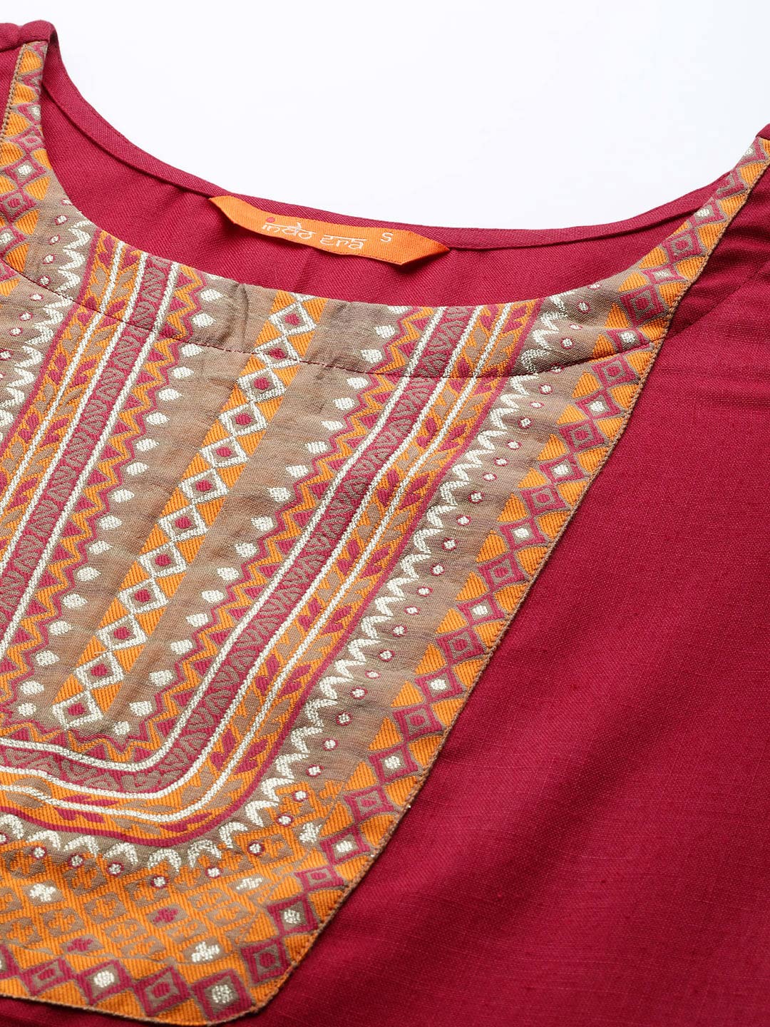 INDO ERA Women's Solid Cotton Blend Straight Kurta Palazzo With Dupatta Set