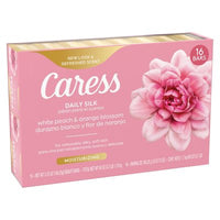 Caress Silkening Daily Silk Beauty Bar, White Peach & Orange Blossom, 3.75 Oz., 16 Ct.
