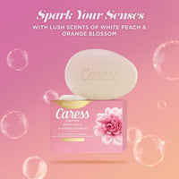 Caress Silkening Daily Silk Beauty Bar, White Peach & Orange Blossom, 3.75 Oz., 16 Ct.