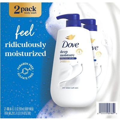 Dove Deep Moisture Body Wash with Pump, 30.6 Fl. Oz., 2 Ct.