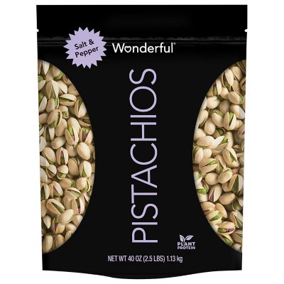 Wonderful Salt & Pepper Pistachios, 40 Oz.