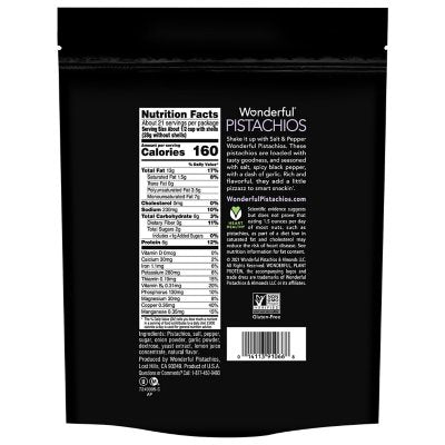 Wonderful Salt & Pepper Pistachios, 40 Oz.