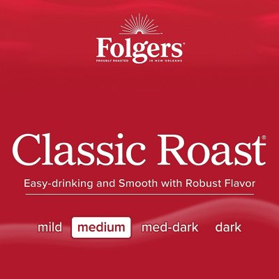 Folgers Classic Medium Roast Ground Coffee, 43.5 Oz.