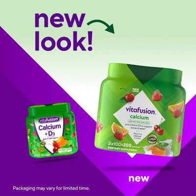 Vitafusion Calcium + D3 Vitamin Gummies, 200 Ct.