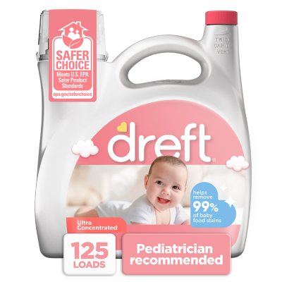 Dreft Baby Liquid Laundry Detergent, 125 Loads, 170 Fl. Oz.