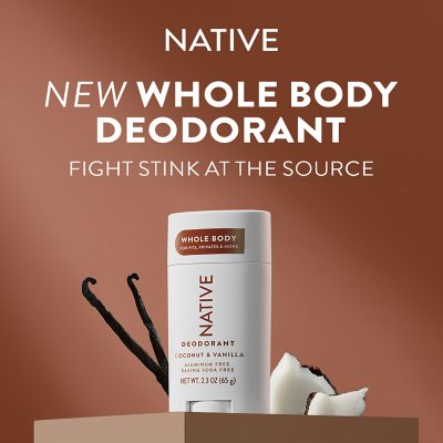 Native Whole Body Aluminum-Free Deodorant, Coconut & Vanilla, 2.3Oz., 3Pk.