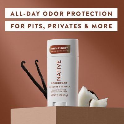 Native Whole Body Aluminum-Free Deodorant, Coconut & Vanilla, 2.3Oz., 3Pk.