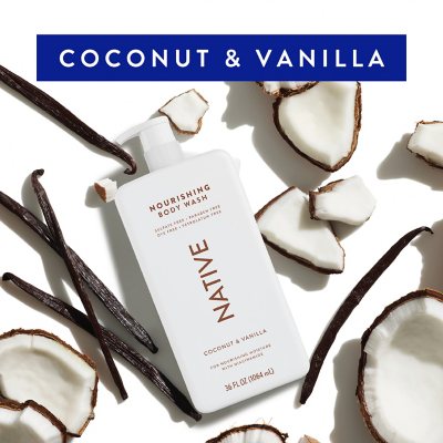 Native Nourishing Body Wash, Coconut & Vanilla, 36 Fl. Oz., 2 Pk.