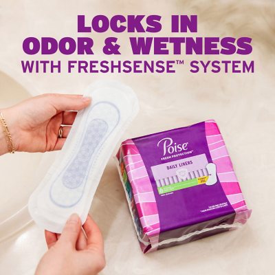 Poise Daily Incontinence Panty Liners, 2 Drop Very Light, 132 Ct.