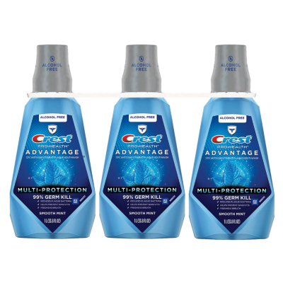 Crest Pro-Health Advantage Multi-Protection Mouthwash, Smooth Mint, 33.8 Fl. Oz., 3 Pk.