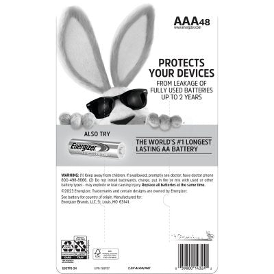 Energizer MAX AAA Alkaline Batteries, 48 Pk.