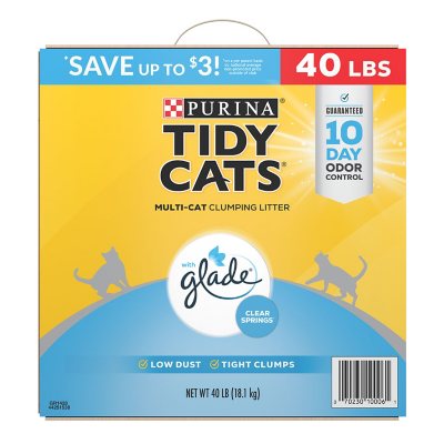 Purina Tidy Cats Multi-Cat Clumping Litter, Clear Springs Scent, 40 Lbs.