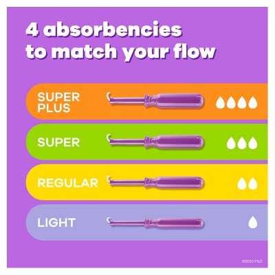 Tampax Radiant Tampons Trio Pack, Unscented, 77 Ct.