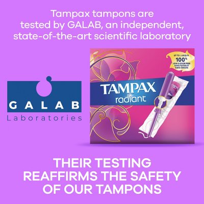 Tampax Radiant Tampons Trio Pack, Unscented, 77 Ct.
