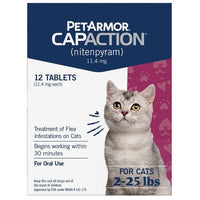 Petarmor Capaction Oral Flea Treatment for Cats, 2-25 Lbs., 12 Tabs