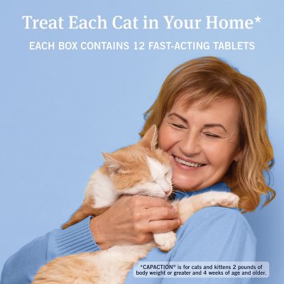 Petarmor Capaction Oral Flea Treatment for Cats, 2-25 Lbs., 12 Tabs