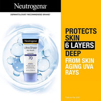 Neutrogena Ultra Sheer Dry-Touch Sunscreen Lotion, SPF 70, 9 Oz., 3 Pk.