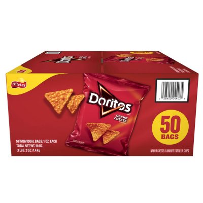 Doritos Nacho Cheese Tortilla Chips, 1 Oz., 50 Pk.