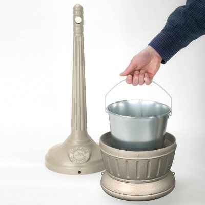 Smoker'S Outpost Patio Cigarette Receptacle - Beige