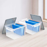 Storex File Tote, Set of 2, Clear/Gray
