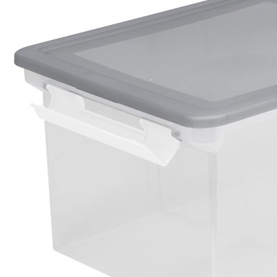 Storex File Tote, Set of 2, Clear/Gray