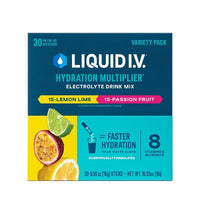 Liquid I.V. Hydration Multiplier Variety Pack, Lemon Lime & Passion Fruit, 30 Ct.