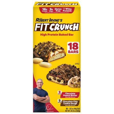 Chef Robert Irvine'S FITCRUNCH High Protein Baked Bars, Variety Pack 18 Ct.