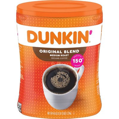 Dunkin' Donuts Original Blend Ground Coffee, Medium Roast, 45 Oz.