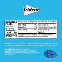 Trident Original Flavor Sugar Free Gum, 14 Pcs., 15 Pk.