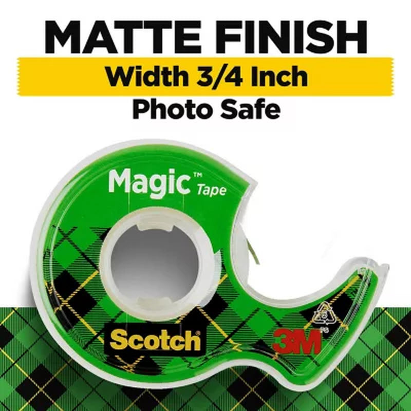 Scotch Magic Tape, ¾" X 850", 6 Pack