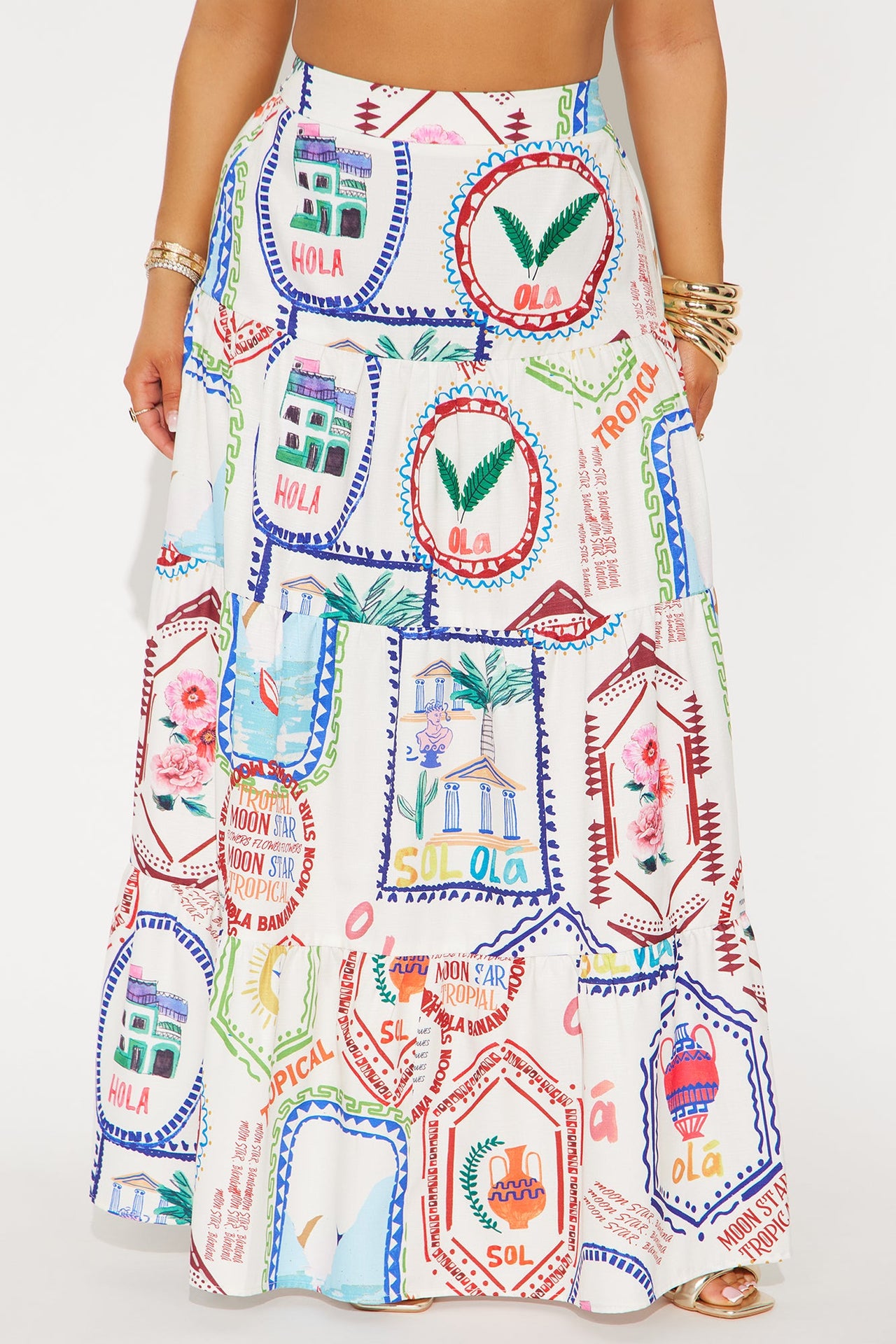 Fashion Nova Take Me Away Tiered Maxi Skirt - Multi Color