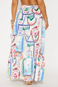 Fashion Nova Take Me Away Tiered Maxi Skirt - Multi Color