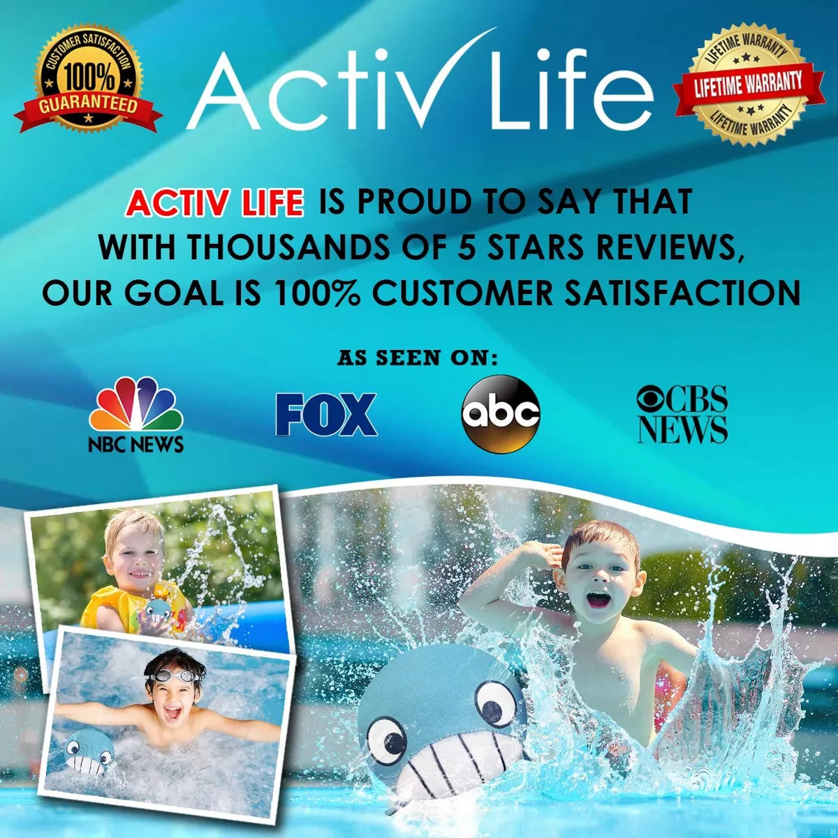 Activ Life 2 Pack Ultimate Skip Ball – Water Bouncing Ball, Create Memories with Friends & Family at the Beach or Pool, Whale