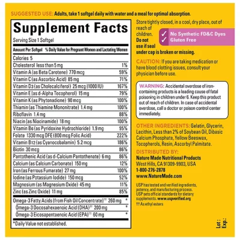 Nature Made Prenatal Multivitamin Softgels, 150 Ct.