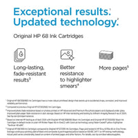 HP 68 3-Pack Tri-Color (1)/Black (2) Original Ink Cartridges