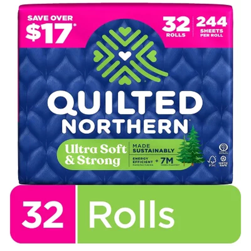 Quilted Northern Ultra Soft & Strong 2-Ply Toilet Paper 32 Rolls, 244 Sheets/Roll