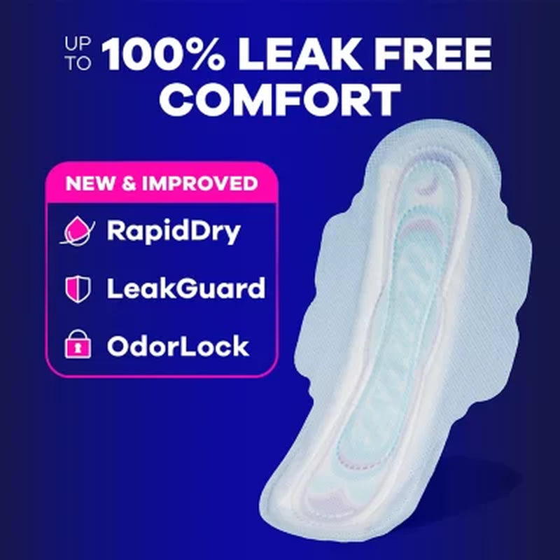 Always Ultra Thin Overnight Pads with Wings, Size 4, 80 Ct.