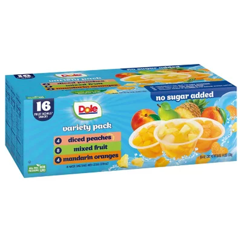 Dole No Sugar Added Mixed Fruit Variety Pack, 4 Oz., 16 Pk.