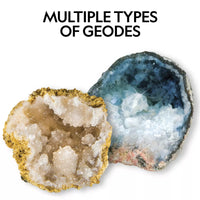NATIONAL GEOGRAPHIC Break Open 15 Premium Geodes, Includes Goggles, Detailed Learning Guide, 3 Display Stands, STEM Science Toy & Educational Gift
