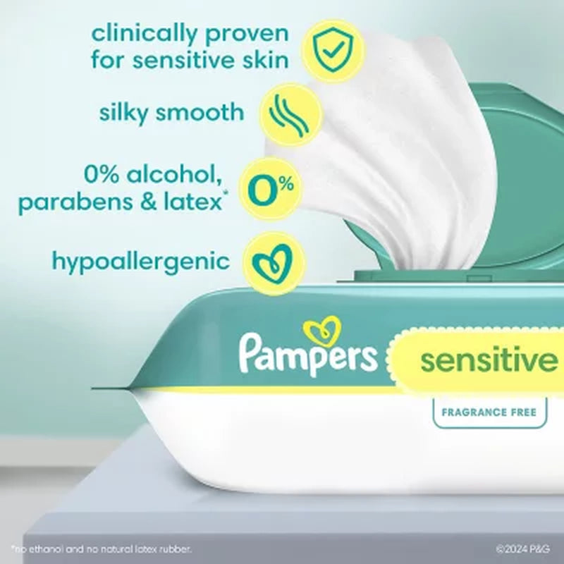 Pampers Sensitive Baby Wipes, Fragrance Free, 16 Pks., 896 Wipes