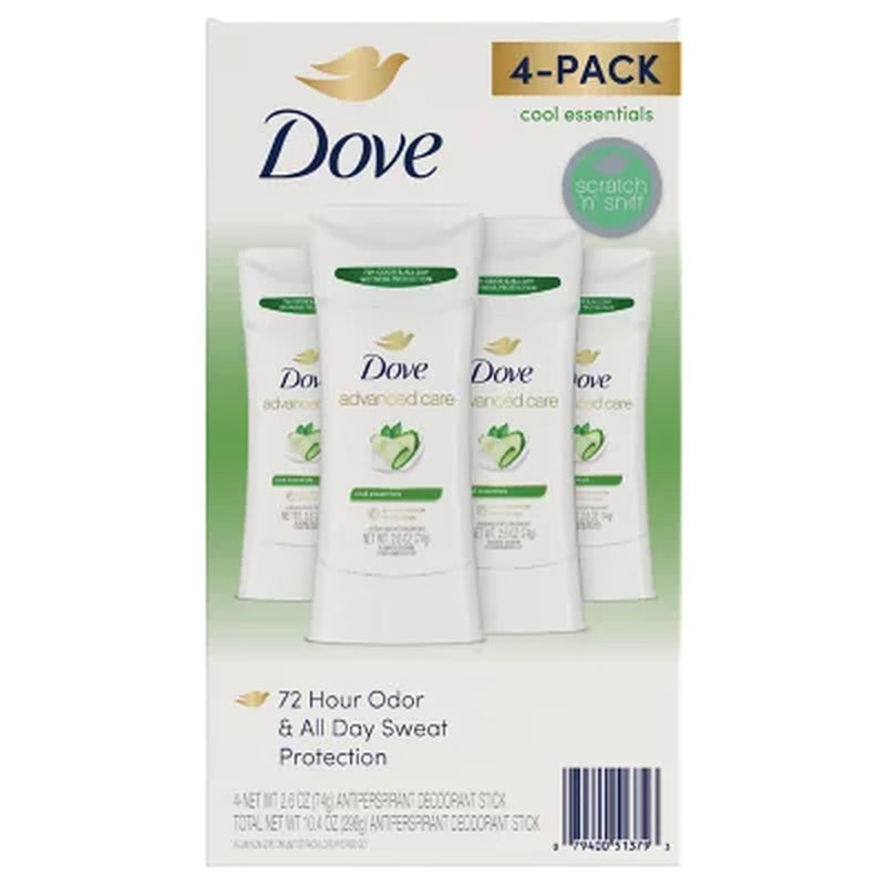 Dove Advanced Care Antiperspirant Deodorant, 2.6 Oz., 4 Pk.