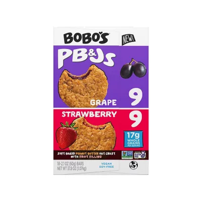 Bobo'S PB&J Oat Snacks, Variety Pack, 18 Pk.