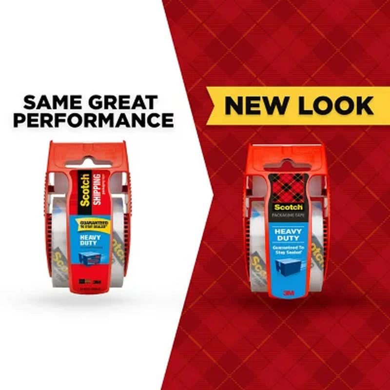 Scotch Heavy Duty Shipping Packaging Tape Dispensers, 1.88" X 27.7 Yd, 6 Pack
