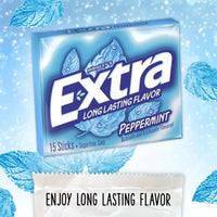 Extra Peppermint Sugar Free Chewing Gum, 15 Pcs., 10 Pk.
