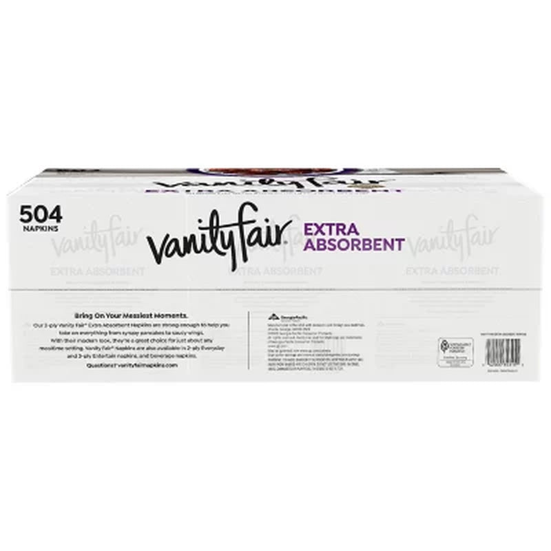 Vanity Fair Extra Absorbent 2-Ply White Paper Napkins, 6 Pk., 504 Ct.